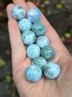 Larimar Ball Deep Blue Dolphin Stone  AAA+ : Peace: Love : Tranquility 6/8g