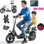500W 48V 15AH Folding Electric Scooter 14" C0mmuter E-scooter 45KM+Storage Box