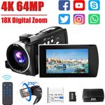 4K 30fps Video Camera Camcorder 18X Digital Zoom 64MP Webcam Vlogging Camera