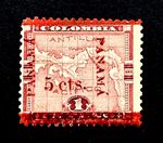 PANAMA Stamp - 1906 Map Overprint 5/1c Sn 183 MLH r10