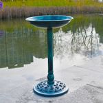 Outdoor Patio Garden Bird Bath Traditional Ornament Pedestal Birds Water Bowl