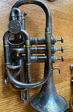 Rare Antique Victorian George Butler Haymarket London Circular Cornet Brass Horn