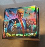 TRUMP STICKERS MAGA 2024 I STAND WITH TRUMP 🇺🇸 RARE 3-D HOLOGRAPHIC REFLECTIVE