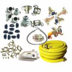 Compressor Hose 3/4" Coupling, Clamps, Whipcheck Cable 3/8" 1/2" 1" QR For Plant