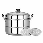 Steam Pot Sturdy 2 Layer Steamer Mirror Finish for Home Cooks