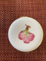 Porcelain Trinket Box With Hand Painted Floral Design. 