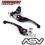 ASV F4 Black Long Brake + Clutch Lever Kit Std Perch Yamaha Raptor 700 R 2016