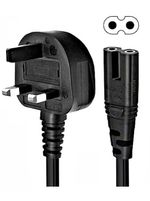 Figure 8 Power Cable UK Plug to C7 Lead for LED TV Samsung/LG Black/White Laptop