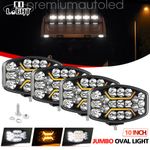 4X 10" Jumbo Oval LED Spot Lamp Demmon Dual W & Amber DRL Driving Light 12v 24v