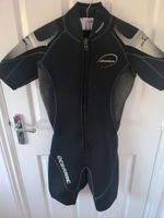 Oceanic Ladies 5mm  Front Zipping, short Sleeve, Shorty Wetsuit Size M/L (12-14)