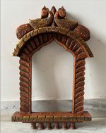 Hand-Carved Wooden Peacock Jharokha | Rajasthani Wall Decor