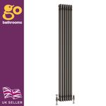 Traditional 3 Column Radiator Raw Metal Central Vertical Radiator 1800x290mm
