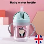 Baby Cup with Straw Bottle Drinking Water Kids Sippy Cup Handle Toddler Feeder