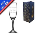 Personalised Engraved Champagne Flute Wine Glass Wedding Bridesmaid Mother Bride
