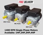 1400RPM SINGLE PHASE ELECTRIC MOTOR AVAILABLE: 1HP,2HP,3HP,4HP B3 FOOT MOUNT