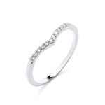 Sterling Silver 925 Rhodium Simulated Diamond Wishbone Eternity Ring size K to S