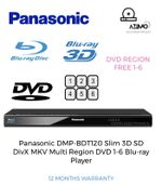 Panasonic DMP-BDT120 3D Multi Region DVD 1-6 SD card MKV Blu-ray Player RR