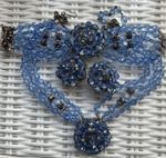 Robert Blue Crystals Necklace Bracelet Earrings SET. Beautiful Early  Vintage  