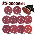 80-800 Grit 5-Inch 125mm Round Sander Sandpaper 8-Hole Sand Sheets Hook and Loop