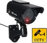 Solar Powered Dummy Camera LED Fake Security Outdoor CCTV Cam Flash IR Light UK