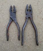 Pair of Pliers - 7.25" & 6.25"   Wear Patina - Sheffield England  Vintage Retro