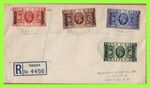 Morocco Agencies 1935 KGV Silver Jubilee set on registered cover to USA