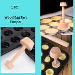 1pc Wood Egg Tart Tamper Double Side Wooden Baking Pastry Dough Pusher Kitchen