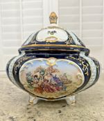 Antique Dresden Germany Richard Klemm Cobalt Blue Lidded Centerpiece 1891-1916