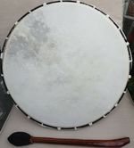 LARGE SHAMANIC FRAME DRUM WITH BEATER  ~ 38cms 