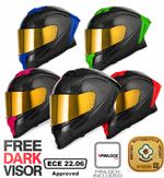 VCAN H162 Full Face Motorcycle Helmet with Sun Visor - X-ZERO Carbon -Free Visor