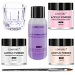 40ml Crystal Liquid With 45ml Acrylic Powder Kit Set Pink White Transparent