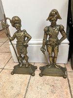 ANTIQUE VICTORIAN BRASS DOOR STOPS -  LORD NELSON AND HIGHLAND SOLDIER