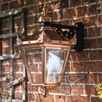 Copper Victorian Wall Lantern with Traditional Top Fix