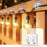 10 X Outdoor Hanging Light Clips String Lights Clips with Self Adhesive Hooks