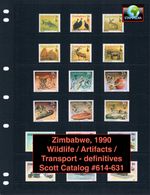 $15.50 Scott Value - 1990 ZIMBABWE Wildlife + definitives scarcer CV MNH NH UMM