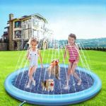 Large Sprinkler Splash Pad Kids Dogs Water Play Mat Non Slip Outdoor Pool Toy