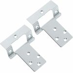 LARGE CRANKED HINGES 50mm SILVER FLUSH Wood Cupboard Door Hang Boat Caravan