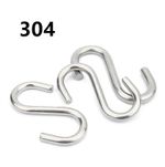 304 Stainless Steel S Hooks M2 M3 M4 M5 M6 M8 M10
