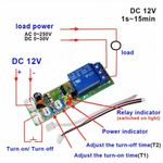 Relay Module Switch Trigger Time Delay Circuit Timer Cycle Adjustable DC 12V