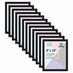 [Set of 12] 8"x10" Photo Picture Frames Styrene Border Frame Wall Mount Portrait