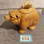 “Bear With Me Honey” Pot, Bear w/Bee Honey Pot,Vintage Japan,“Crow Lake Canada”