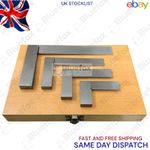 Engineers Square Set, 4 Piece (2, 3, 4 & 6 Inch) Wooden Case Try Square Accurate