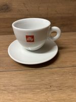 Illy Cafe Red Logo Cappuccino Cup & Saucer Crafted in Italy