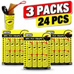 24 Pack Sticky Fly Catcher Paper Strips Insect Traps Pest Control Indoor Outdoor