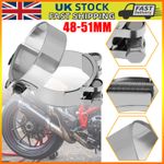 2X Motorcycle 48-51mm Exhaust Pipe Clip Stainless Steel Motorbike Exhaust Clamp