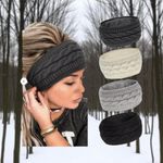 Womens Thermal Ribbed Thick Fleece Lined Winter Headband Wrap Ear Warmer 4001