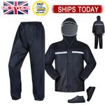 Waterproof and Windproof Men's Heavy-Duty Jacket and Trousers Rain Suit w/ Shoe