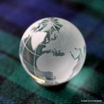Large 30mm Frosted Glass Globe Marble with Stand -Stunning Detailed Planet Earth