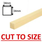 Planed Square Timber Wooden Wood 34 x 34mm Craft Stick Project Model Making Pine
