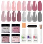 Dipping Powder Starter Nail Kit With Base, Top Coat, Activator Nail Brush 11 Pcs